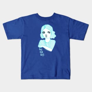 Hey Hey Hey: Pretty Blue Haired Girl Kids T-Shirt